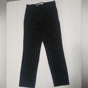 Elle Women's Black & White Plaid Skinny Ankle Pants Trousers Size Medium